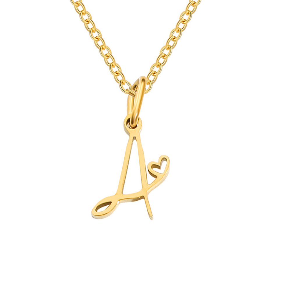 Gold Buchstaben Herz Halskette Alma