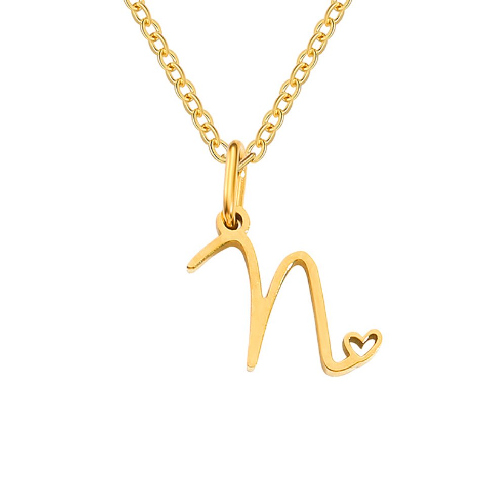 Gold Buchstaben Herz Halskette Alma
