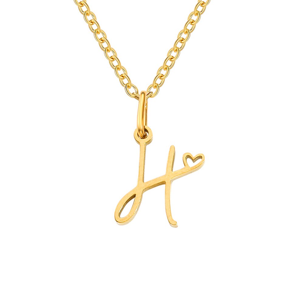 Gold Buchstaben Herz Halskette Alma