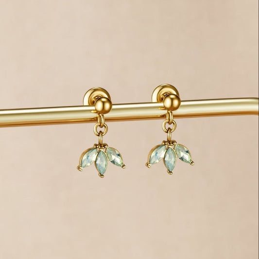Gold Marquise BlüTen Tropfen Ohrringe Alma