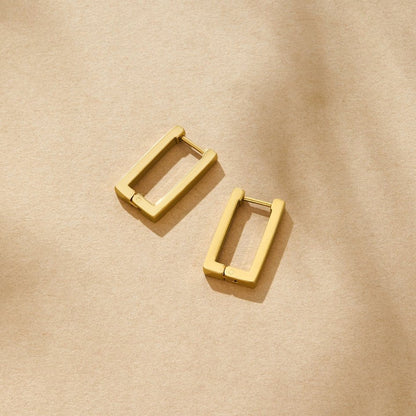 Gold Rectangle Creolen Ohrringe Alma