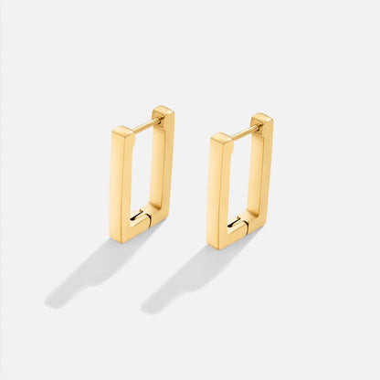 Gold Rectangle Creolen Ohrringe Alma