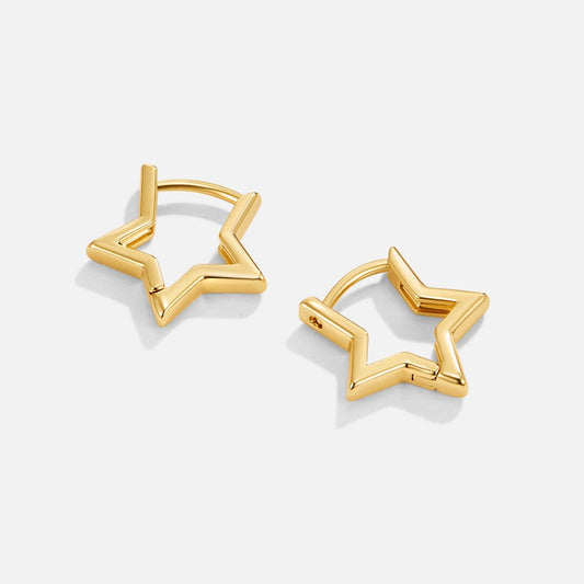 Gold Stern Creolen Ohrringe Alma
