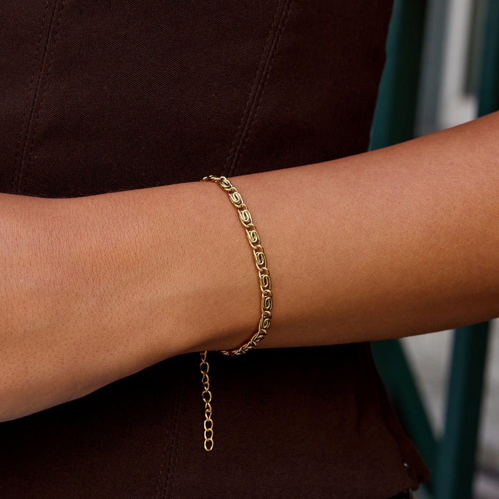 Gold Swirl Glieder Ketten Armband Alma