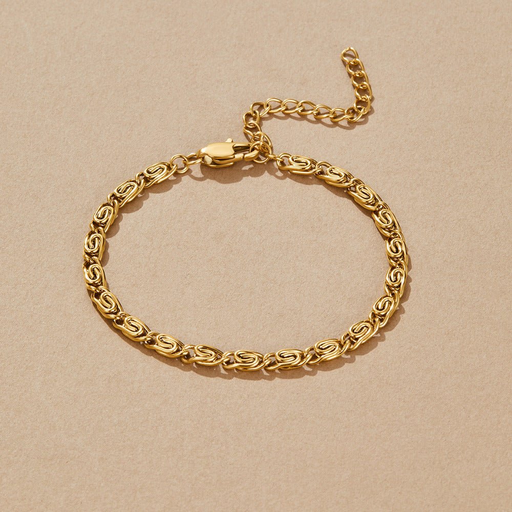 Gold Swirl Glieder Ketten Armband Alma