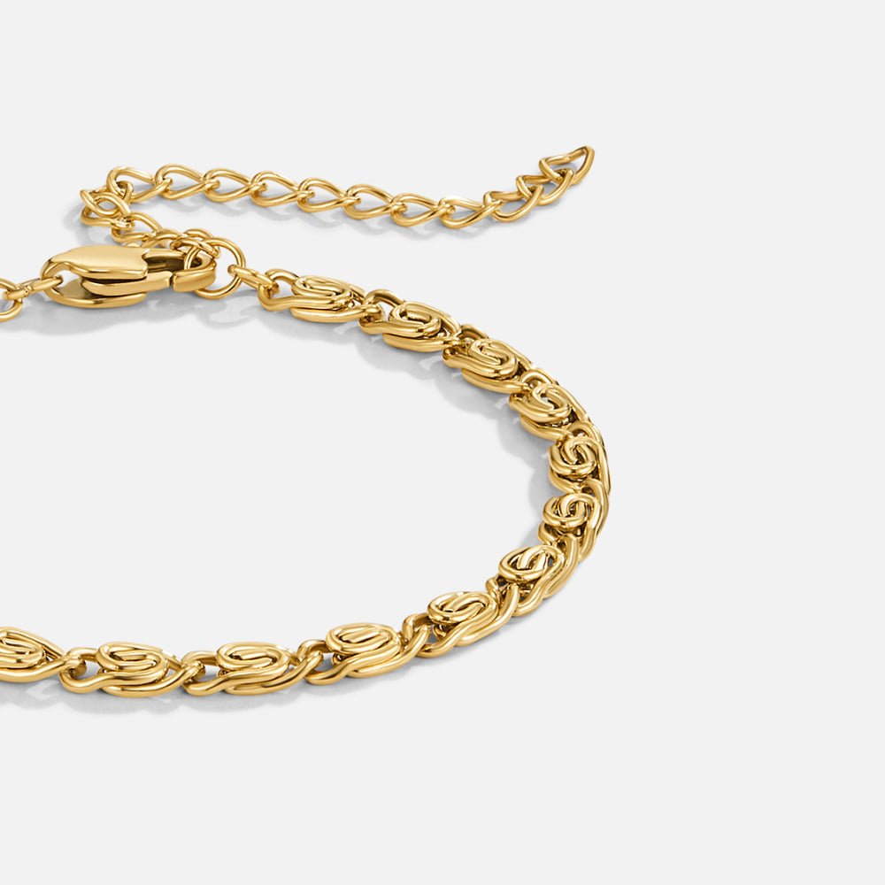 Gold Swirl Glieder Ketten Armband Alma