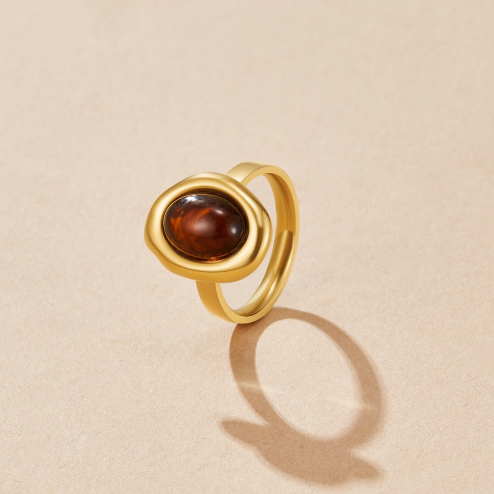 Golden Amber Ring Alma