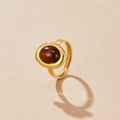 Golden Amber Ring Alma