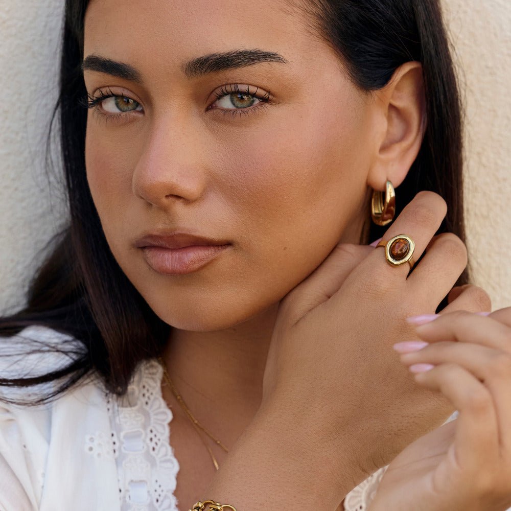 Golden Amber Ring Alma