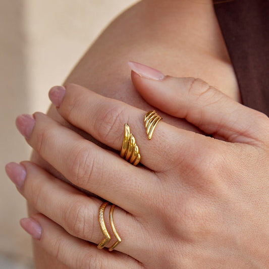 Golden Angel Wing Wrap Ring Alma