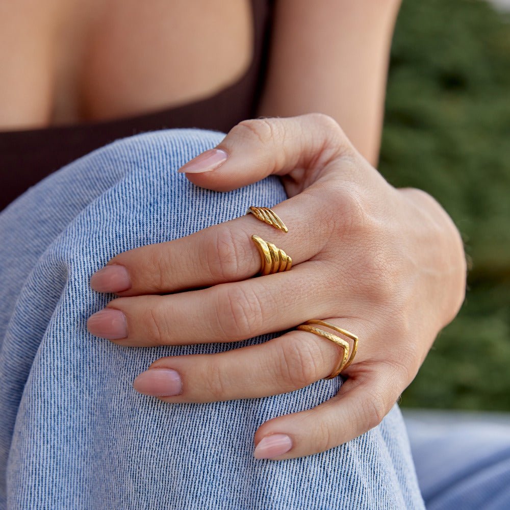 Golden Angel Wing Wrap Ring Alma
