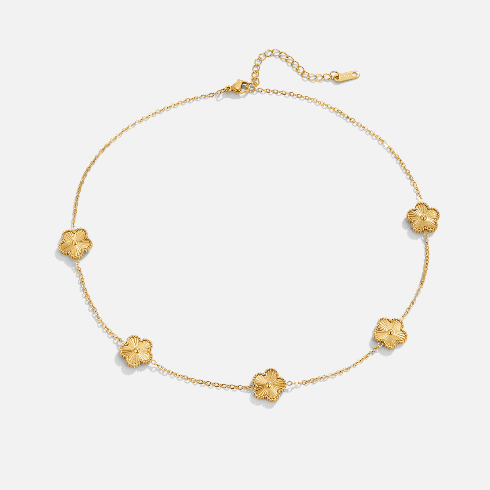 Golden Klee Cluster Halskette Alma
