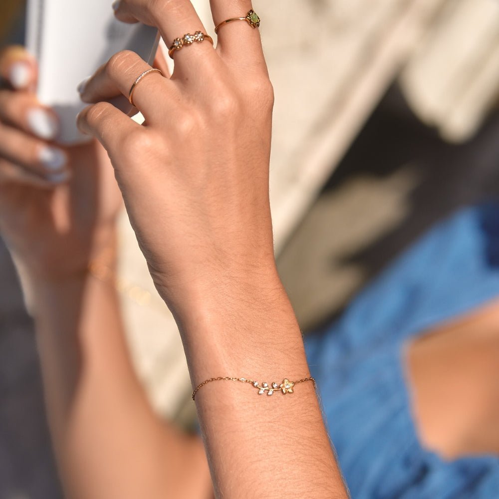 Golden Kristall Vine Armband Alma