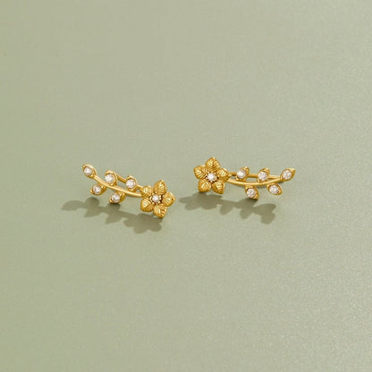 Golden Kristall Vine Ohrringe Alma