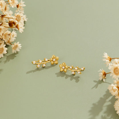 Golden Kristall Vine Ohrringe Alma