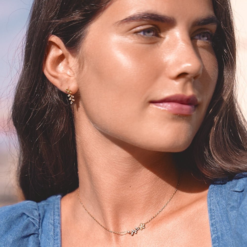 Golden Kristall Vine Ohrringe Alma