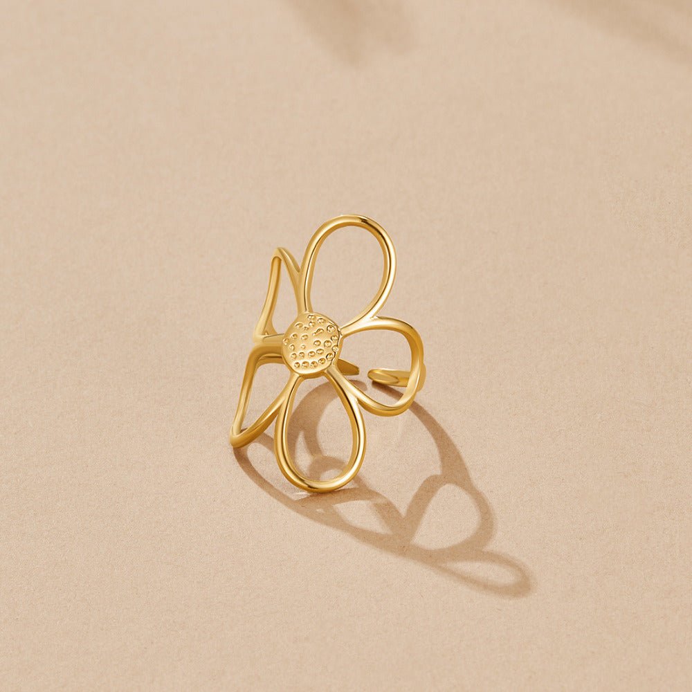 Golden Daisy Blumen Ring Alma