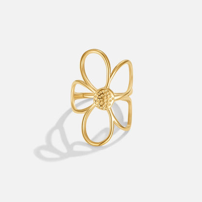 Golden Daisy Blumen Ring Alma