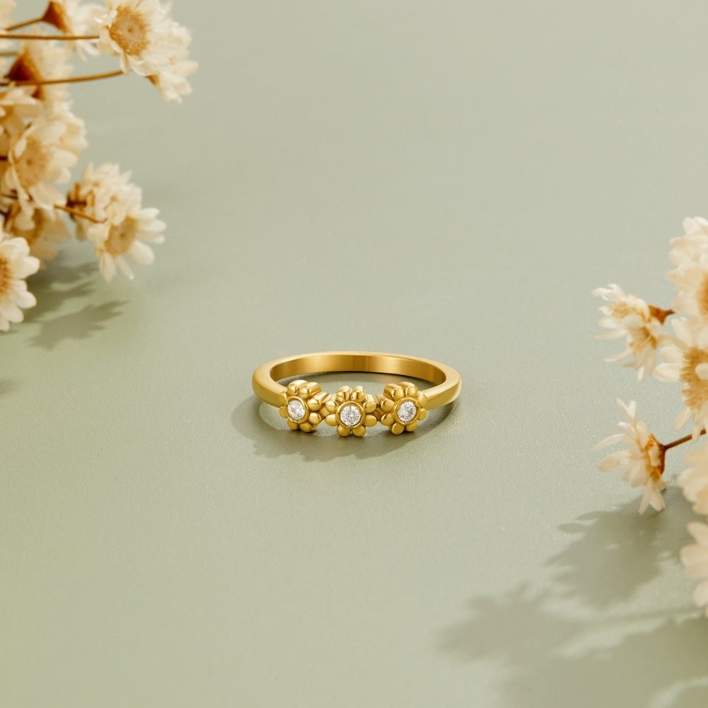 Golden Daisy Unendlichkeits Ring Alma
