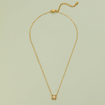 Golden Four Blatt Kristall Halskette Alma