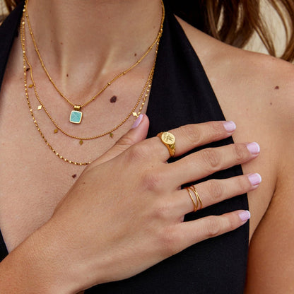 Golden Hummingbird Signet Ring Alma