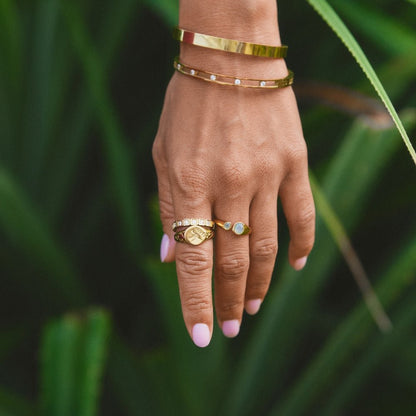 Golden Hummingbird Signet Ring Alma