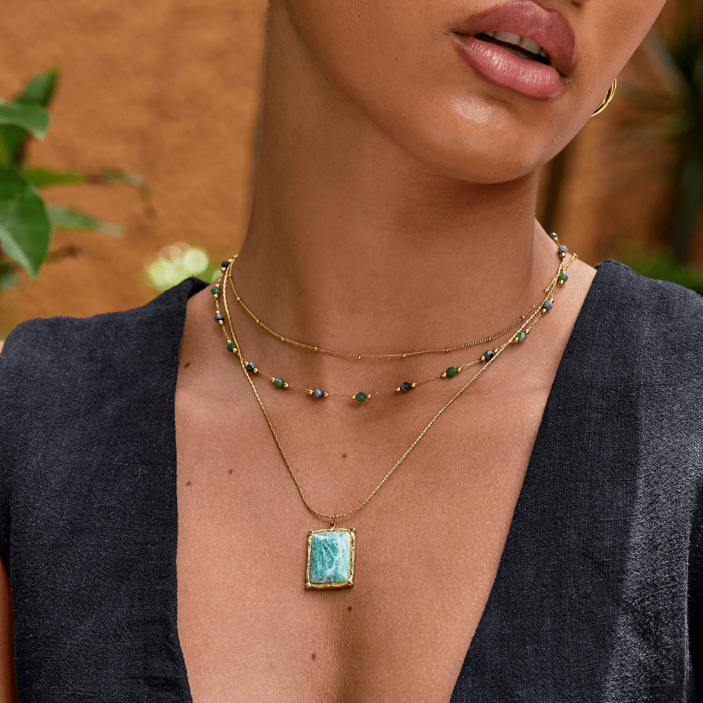 Green Amazonite Pendant Halskette Alma