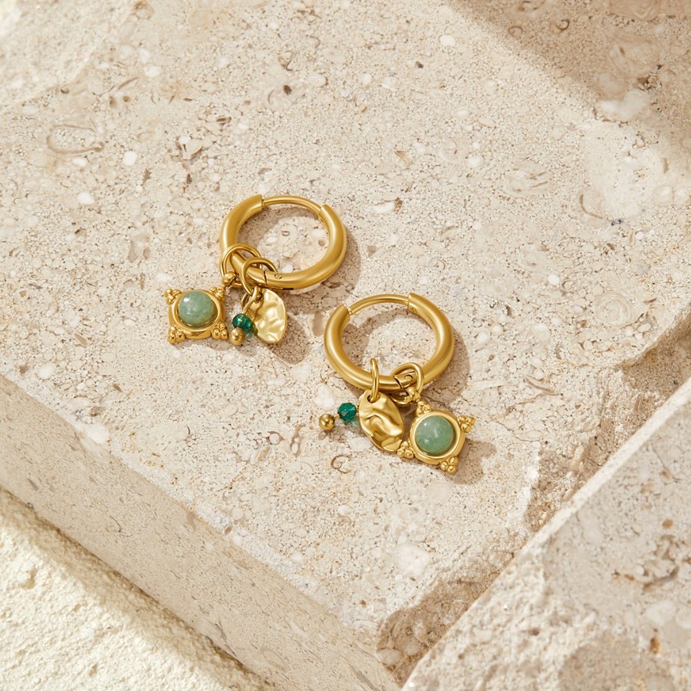 Green Aventurine AnhäNger Ohrringe Alma