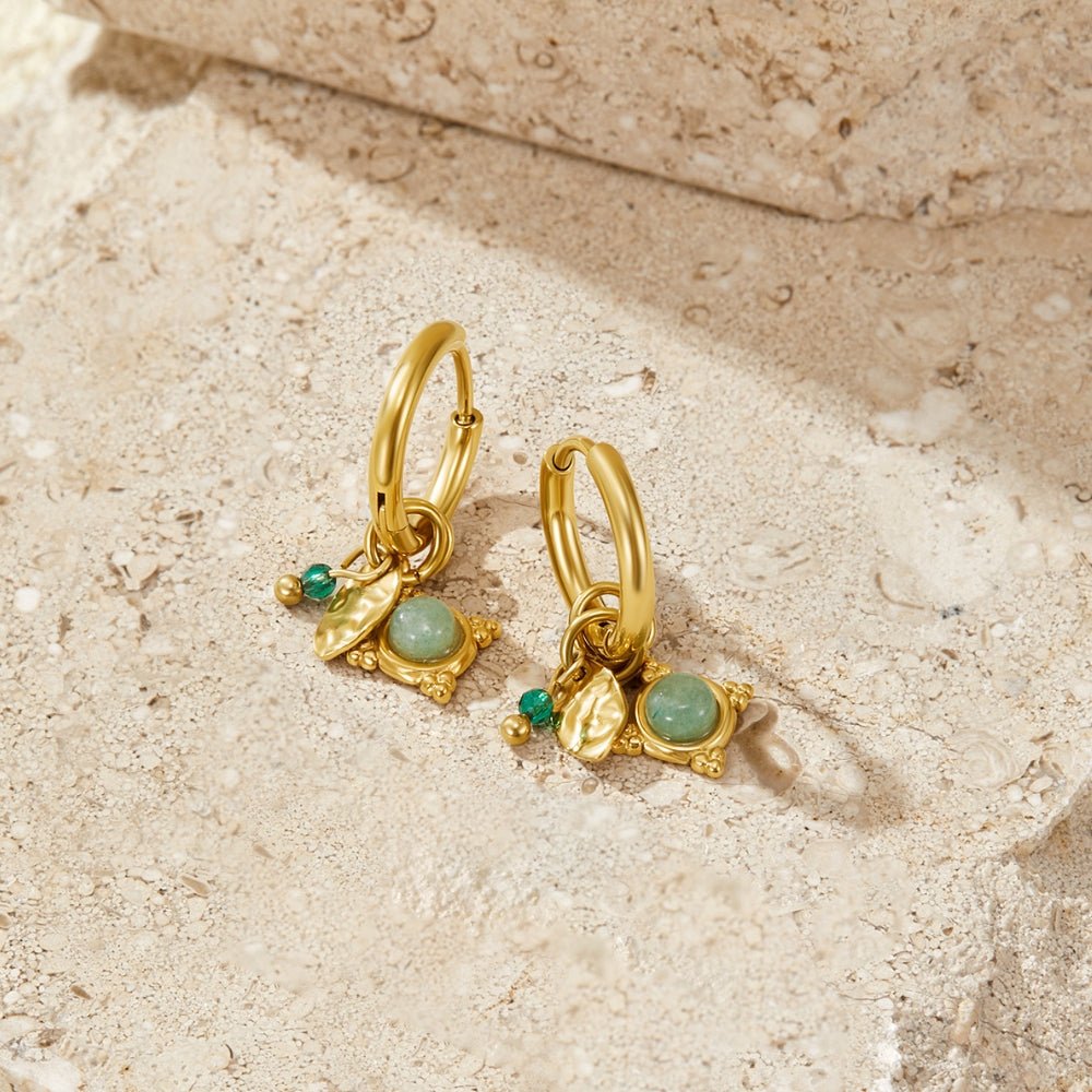 Green Aventurine AnhäNger Ohrringe Alma