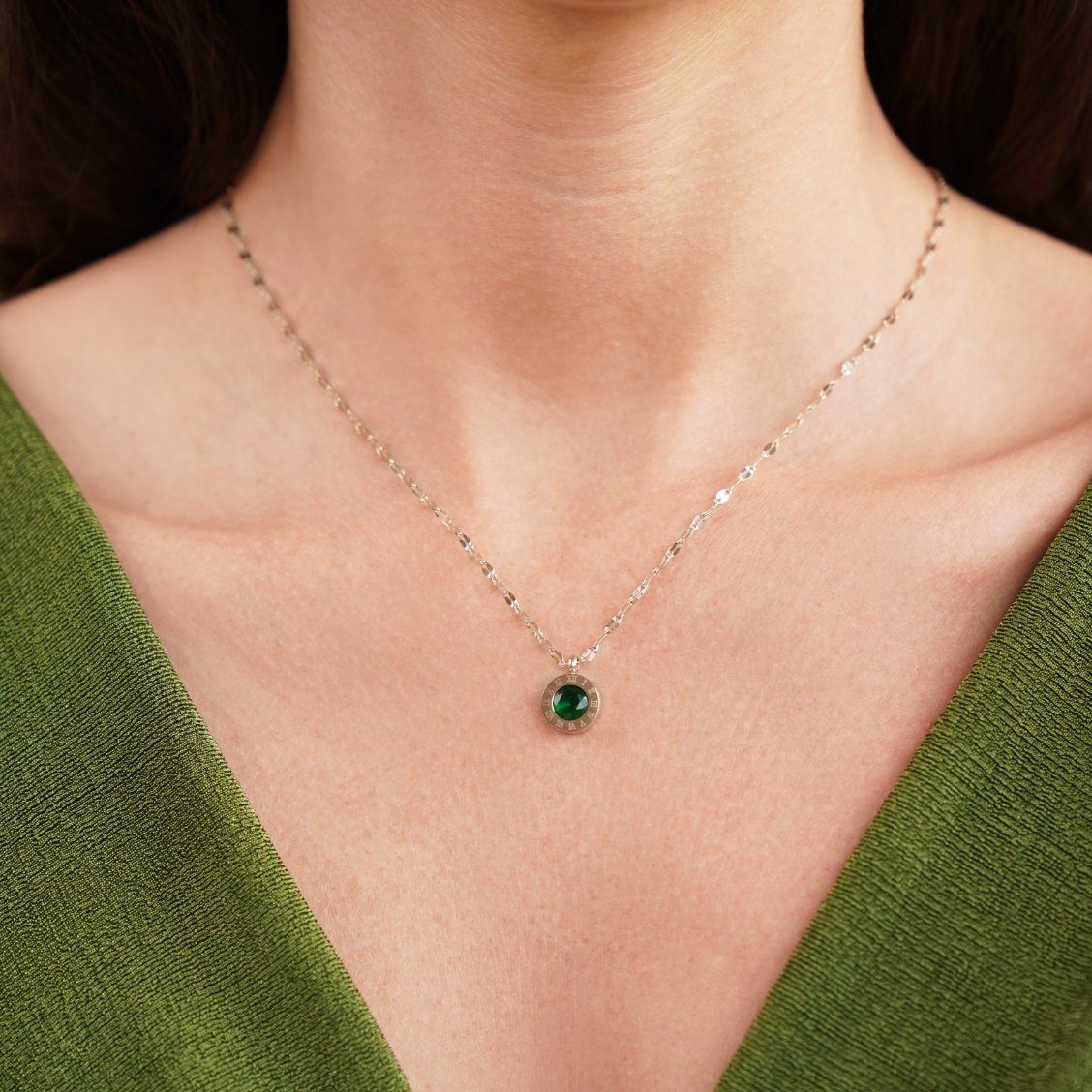 Green Kristall Athena Halskette Alma