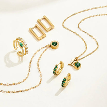 Green Kristall Athena Halskette Alma