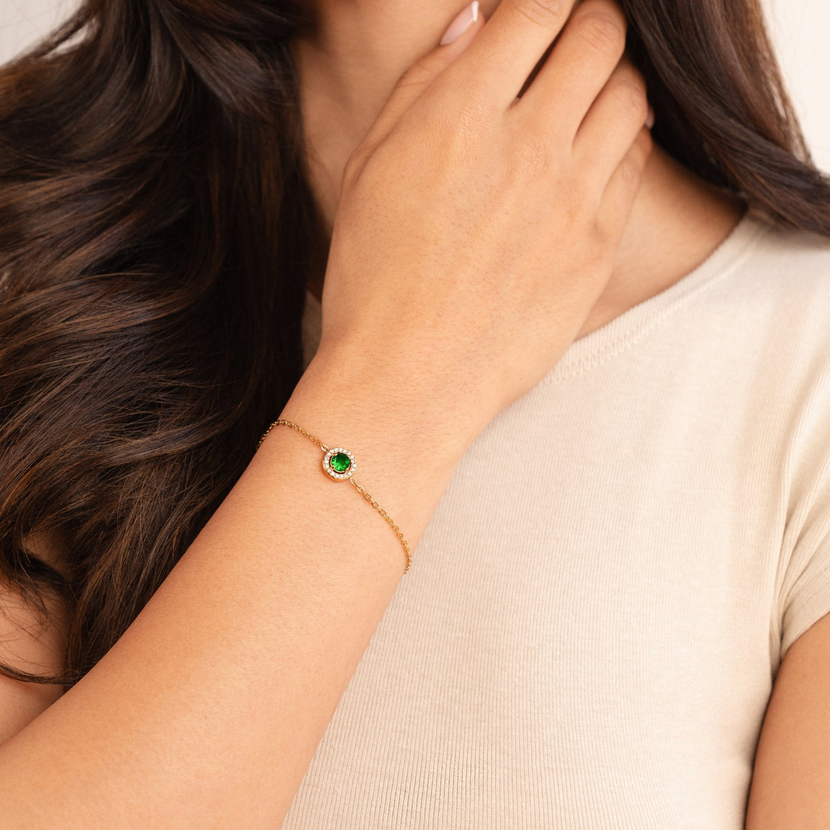 Green Smaragd Kristall Armband Alma
