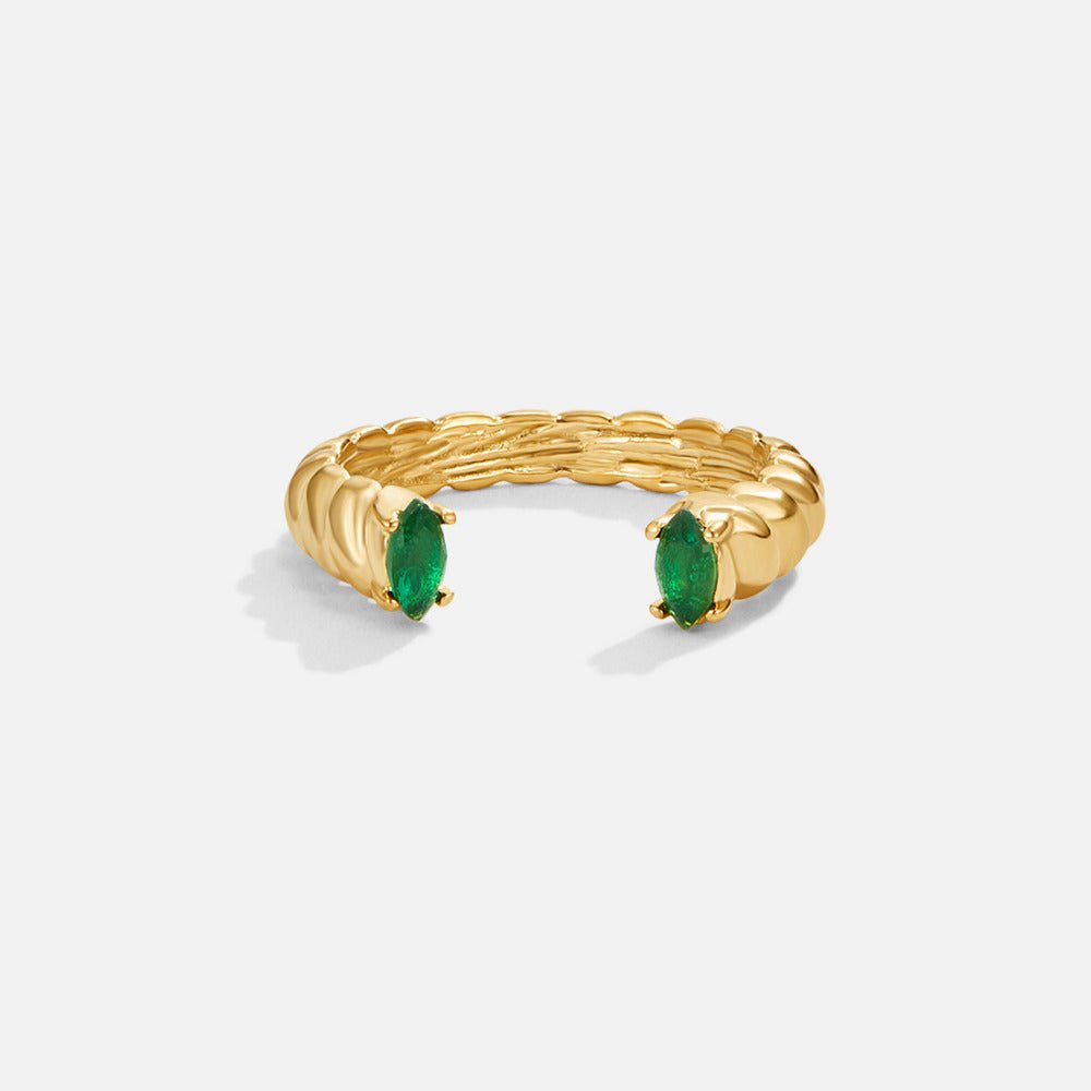 Green Smaragd Cuff Ring Alma