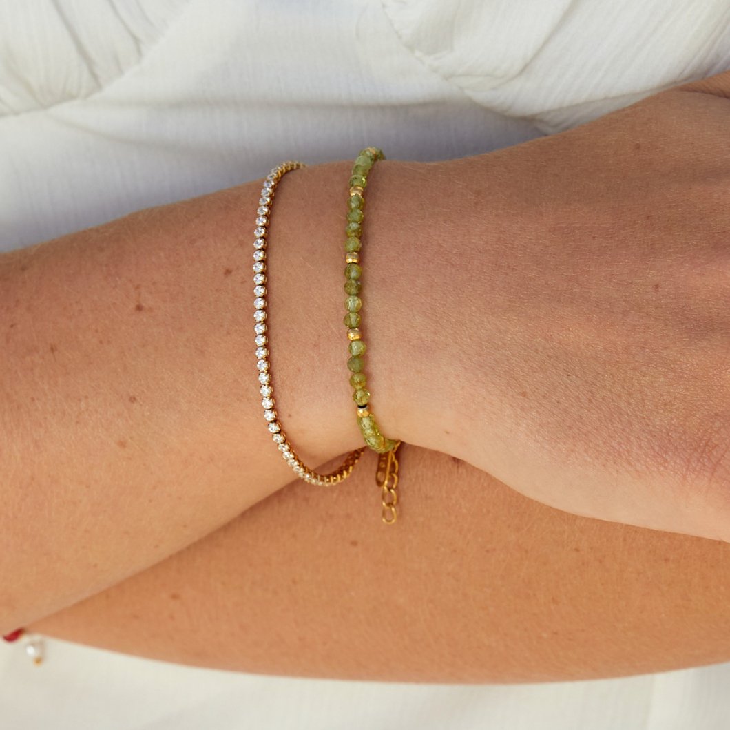 Green Peridot Perlenarmband Alma