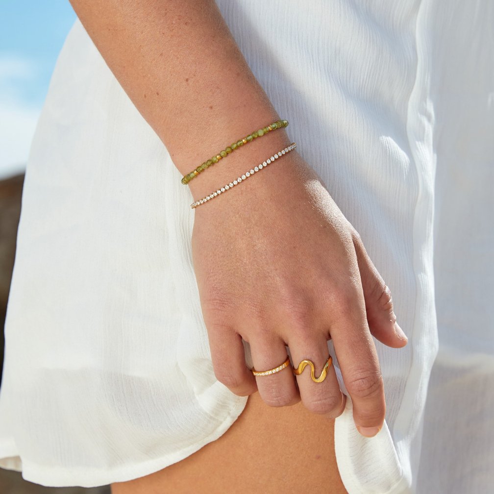 Green Peridot Perlenarmband Alma