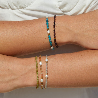 Green Peridot Perlenarmband Alma