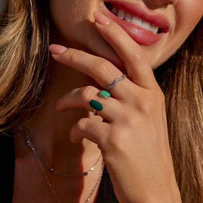 Green Willow Silber Wrap Ring Alma