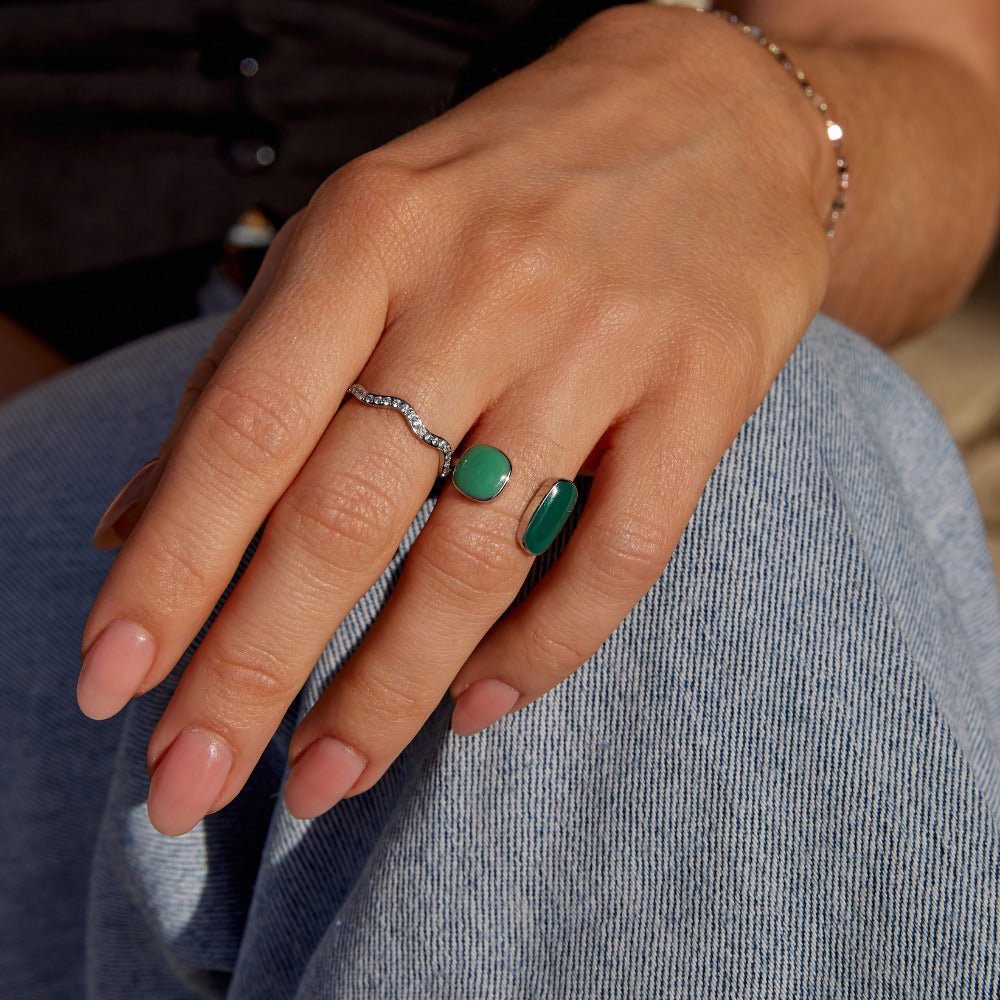 Green Willow Silber Wrap Ring Alma