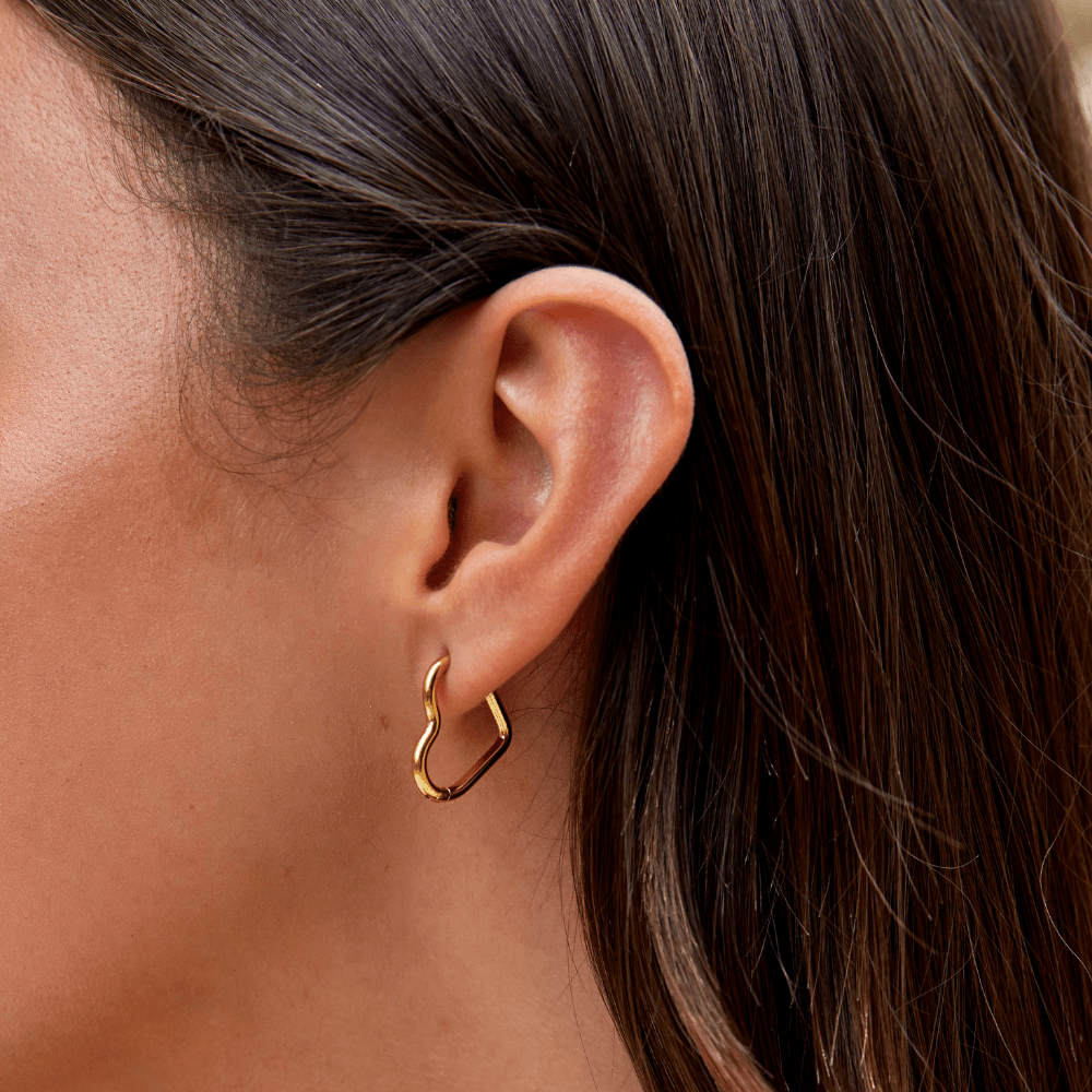 Herz Gold Hoops Ohrringe Alma
