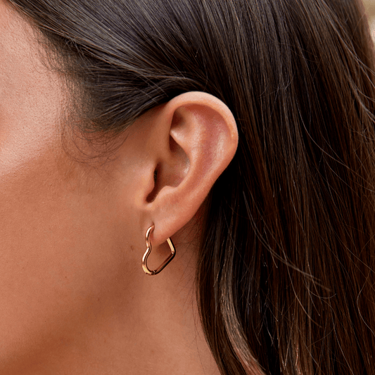 Herz Gold Hoops Ohrringe Alma
