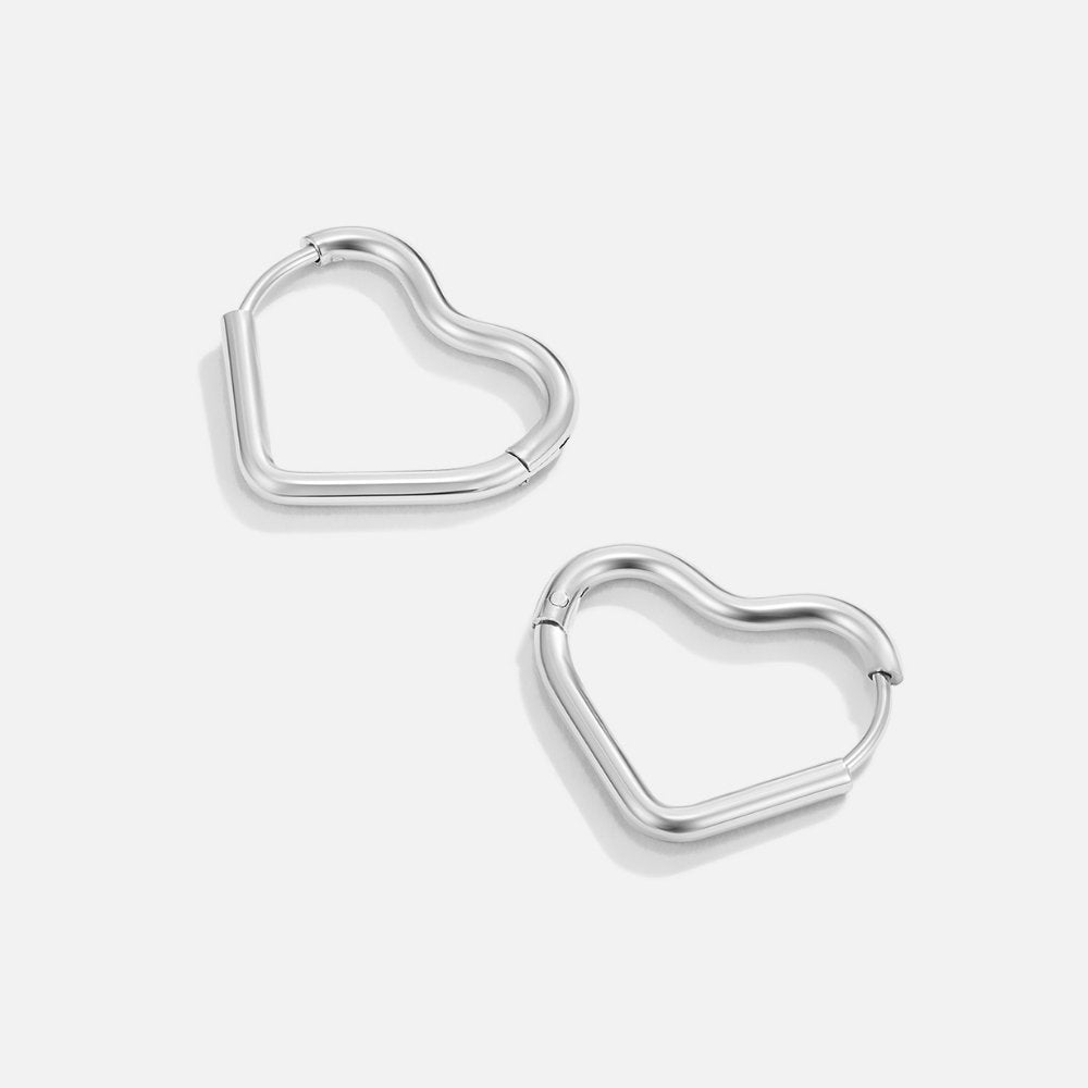 Herz Silber Hoops Ohrringe Alma