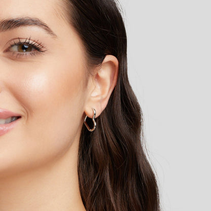 Herz Silber Hoops Ohrringe Alma