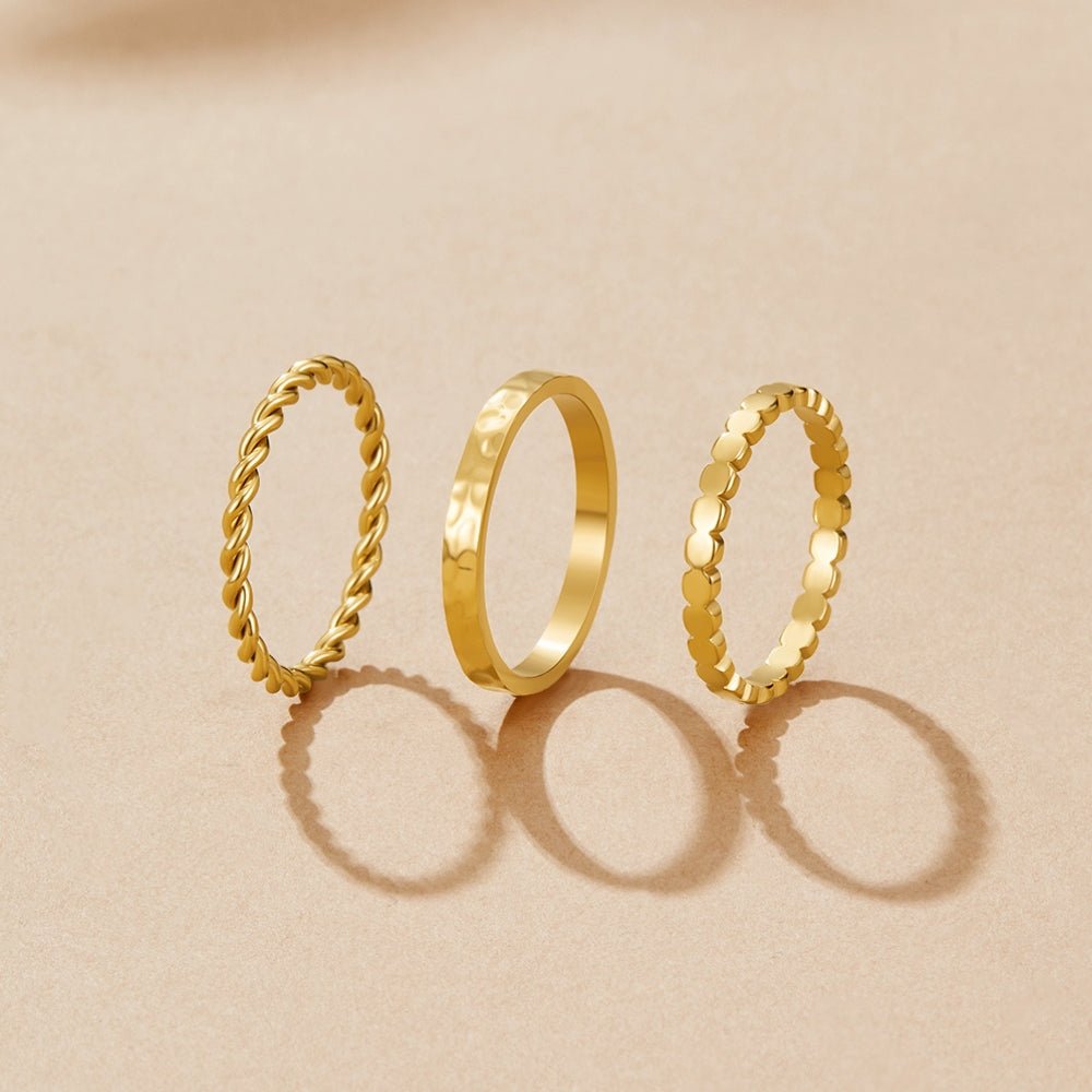 Hella Gold Gestapeltes Ring Set Alma