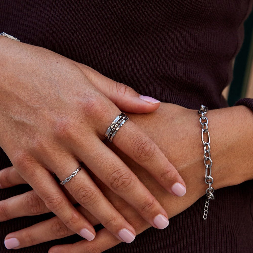 Hella Silber Gestapeltes Ring Set Alma