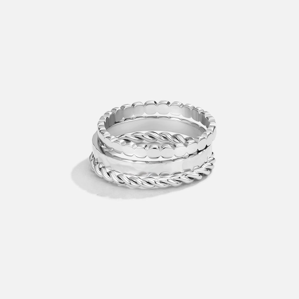 Hella Silber Gestapeltes Ring Set Alma