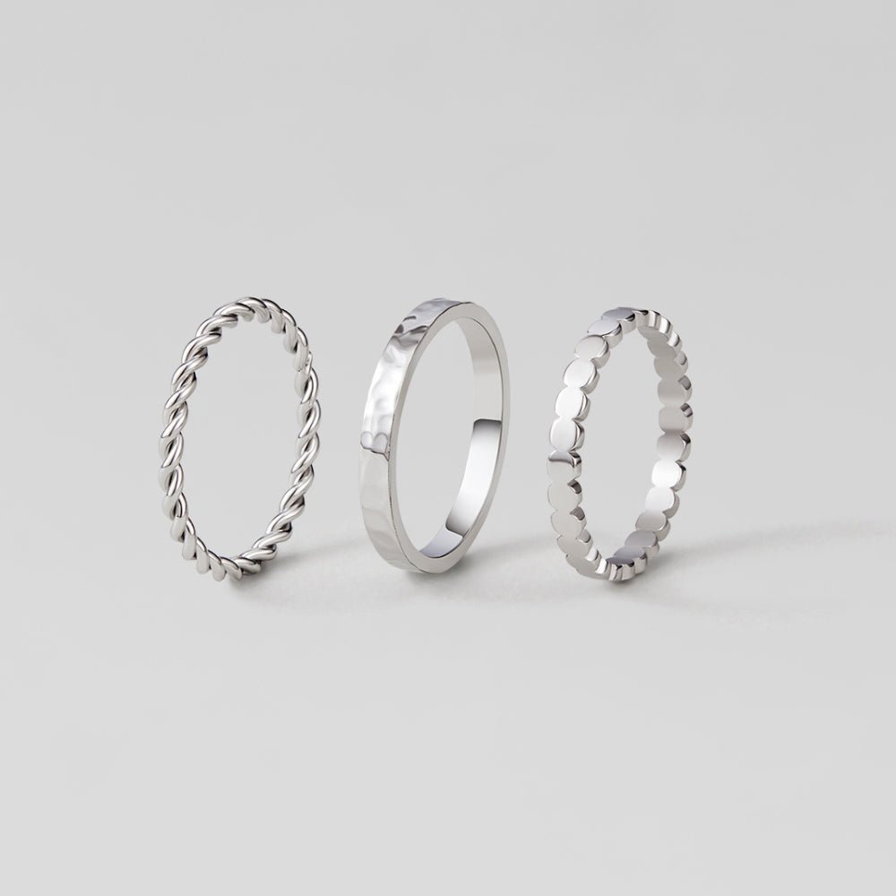 Hella Silber Gestapeltes Ring Set Alma