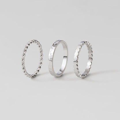 Hella Silber Gestapeltes Ring Set Alma