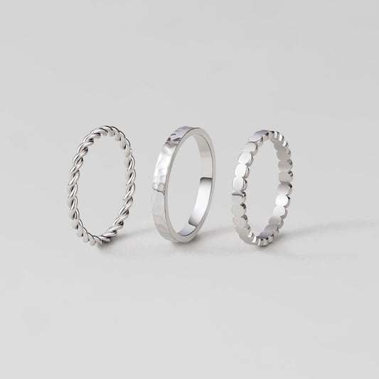Hella Silber Gestapeltes Ring Set Alma