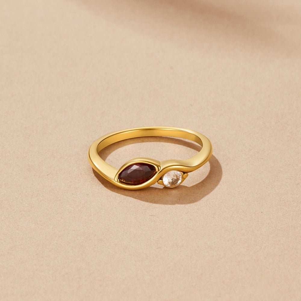 Unendlichkeits Kristall Red Garnet Ring Alma