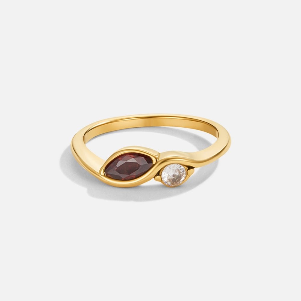 Unendlichkeits Kristall Red Garnet Ring Alma